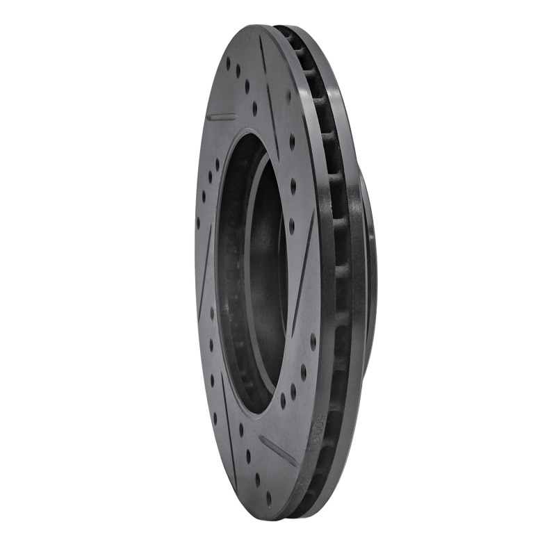 Dodge Attitude Brake Rotor (1) - Front Left - R1 Concepts - Drilled & Slotted - Black - `06-`12